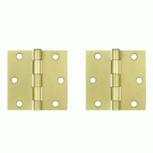 DELTANA 3 Inch x 3 Inch Steel Hinge (Brushed Brass Finish)