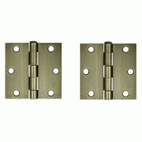 DELTANA 3 Inch x 3 Inch Steel Hinge (Antique Brass Finish)