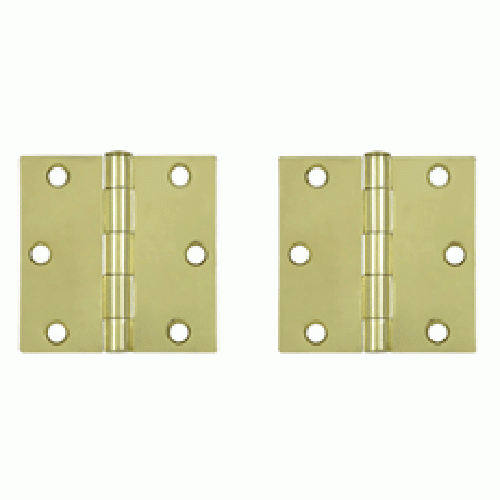 3 Inch x 3 Inch Steel Hinge (Polished Brass Finish) DELTANA