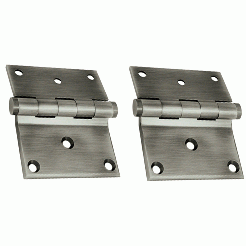 DELTANA 3 x 3 1/2 Inch Solid Brass Half Surface Hinge (Antique Nickel Finish)