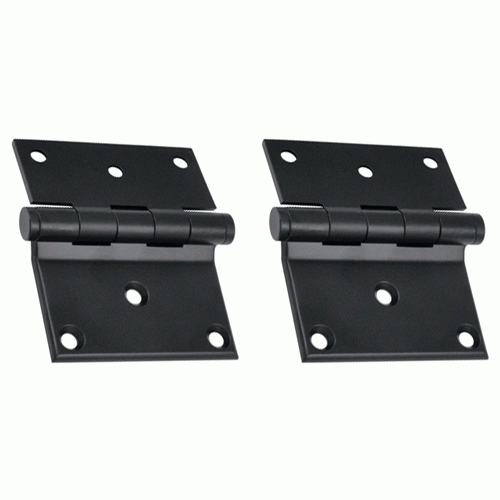 DELTANA 3 x 3 1/2 Inch Solid Brass Half Surface Hinge (Paint Black Finish)