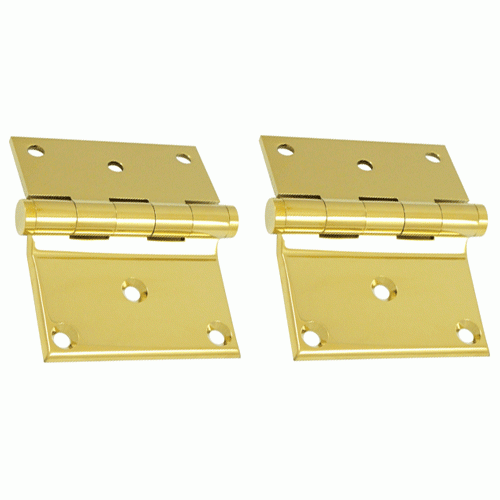 DELTANA 3 x 3 1/2 Inch Solid Brass Half Surface Hinge (PVD Finish)