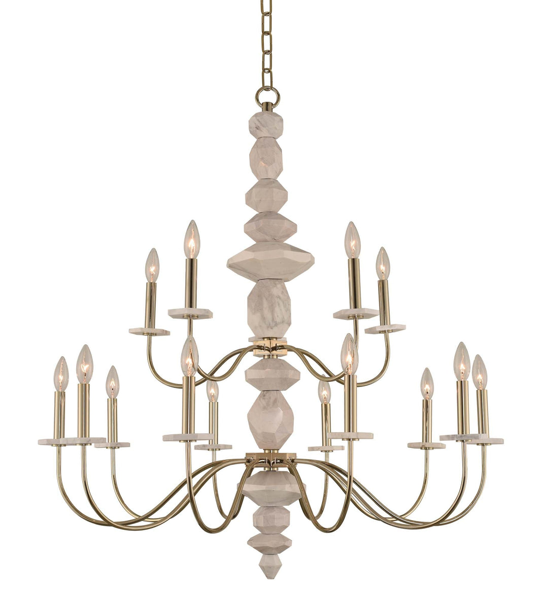 Kalco Carrara (10+5) Light 2 Tier Chandelier