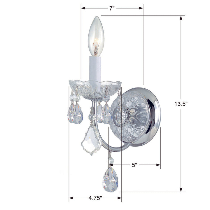 Crystorama Crystorama Imperial 1 Light Clear Italian Crystal Polished Chrome Sconce