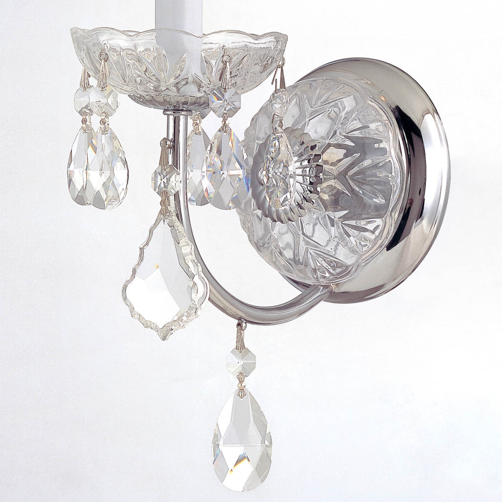 Crystorama Crystorama Imperial 1 Light Hand Cut Crystal Polished Chrome Sconce