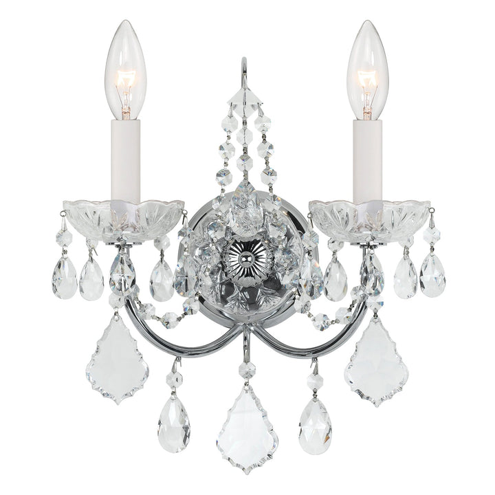 Crystorama Crystorama Imperial 2 Light Clear Italian Crystal Polished Chrome Sconce