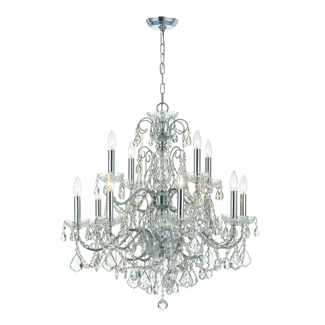 Imperial 12 Light Hand Cut Crystal Polished Chrome Chandelier Crystorama