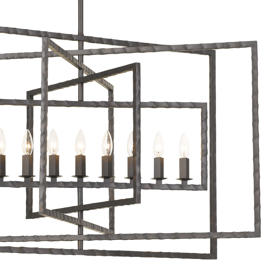 Capri 9 Light Raw Steel Chandelier Crystorama