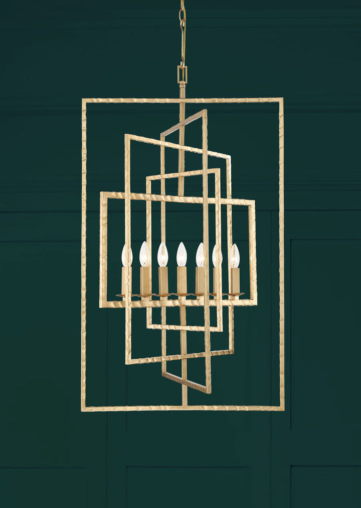 Capri 7 Light Antique Gold Chandelier Crystorama