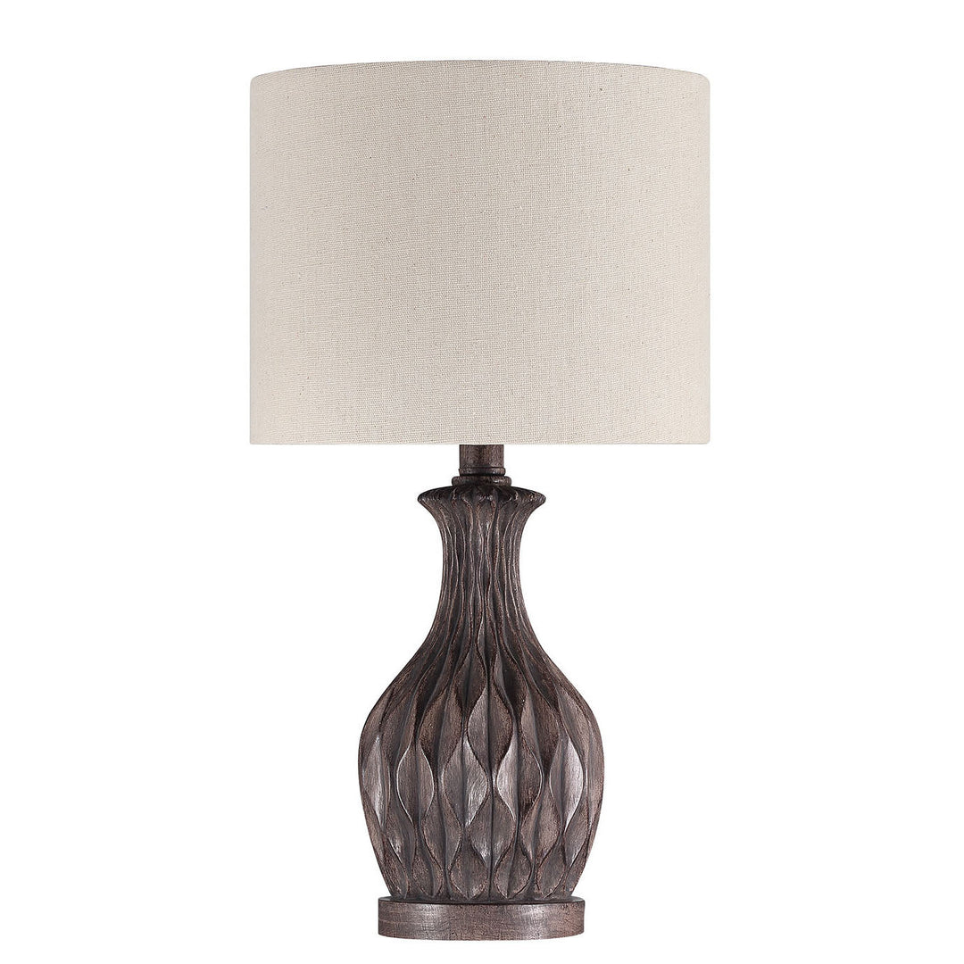 CRAFTMADE 1 Light Resin Base Table Lamp in Carved Painted Brown (2 Pack)