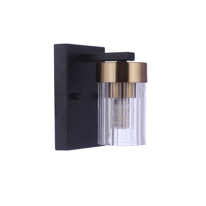 CRAFTMADE Bond Street 1 Light Wall Sconce in Flat Black/Satin Brass