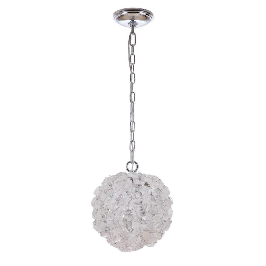 Roxx 1 Light Medium Pendant in Chrome w/Quartz Crystals CRAFTMADE