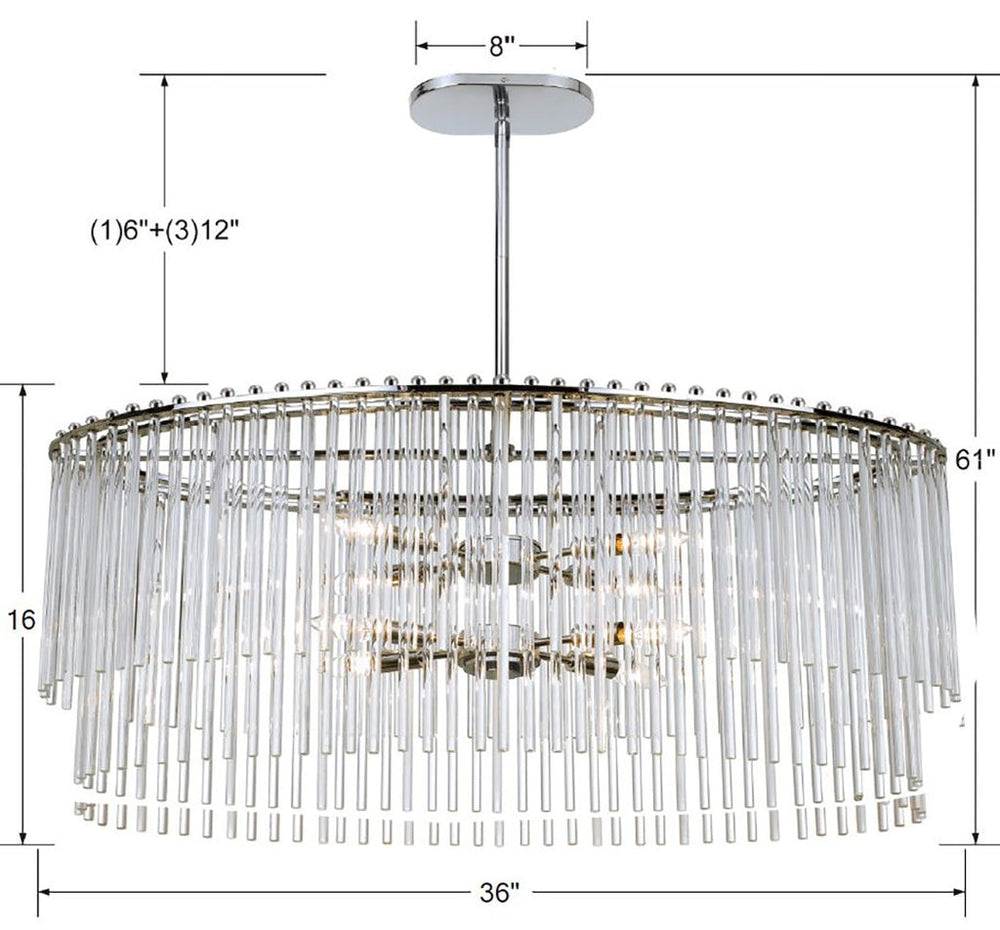 Bleecker 8 Light Polished Chrome Chandelier Crystorama