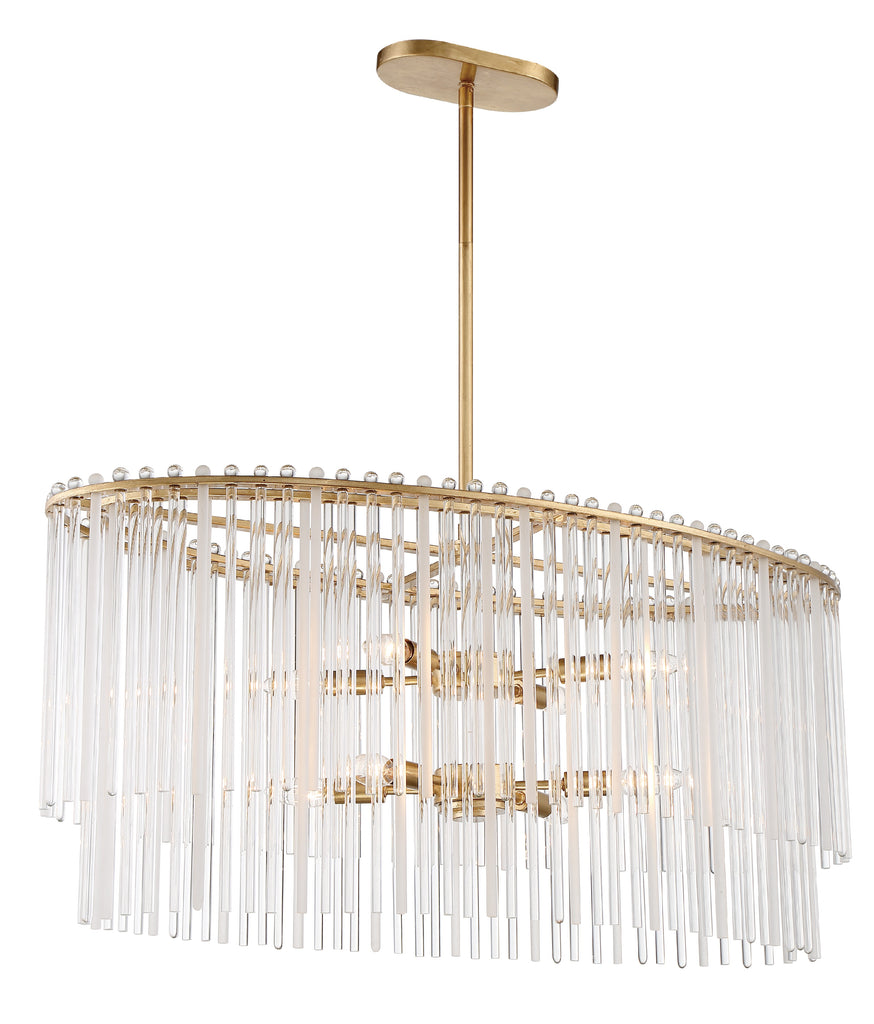 Bleecker 8 Light Antique Gold Chandelier Crystorama