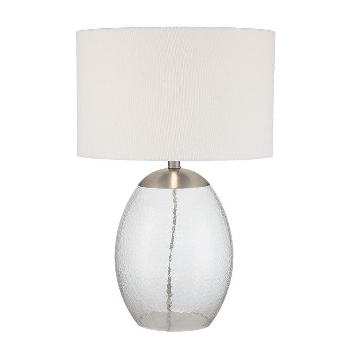 CRAFTMADE 1 Light Glass/Metal Base Table Lamp in Brushed Polished Nickel