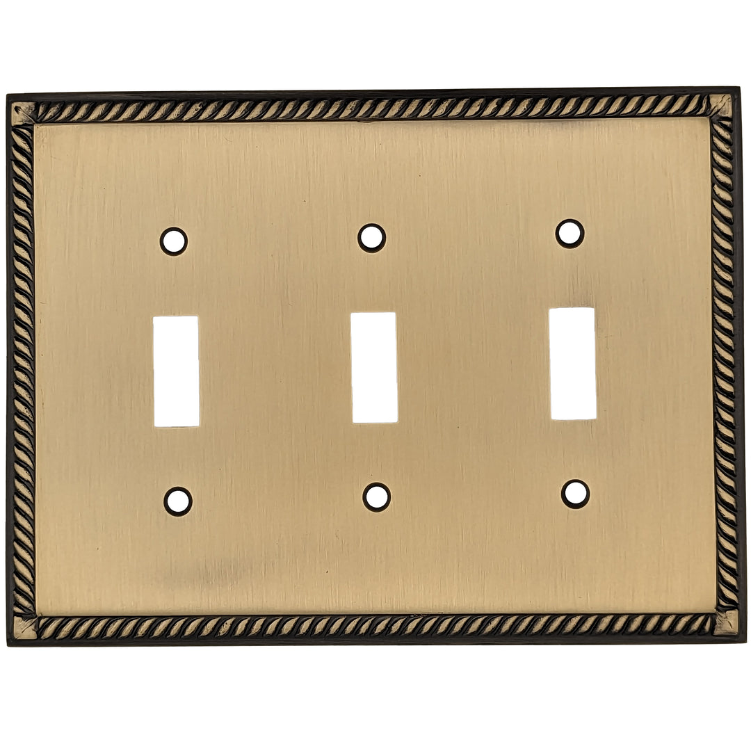 COPPER MOUNTAIN HARDWARE English Georgian Roped Wall Plate (Antique Brass)