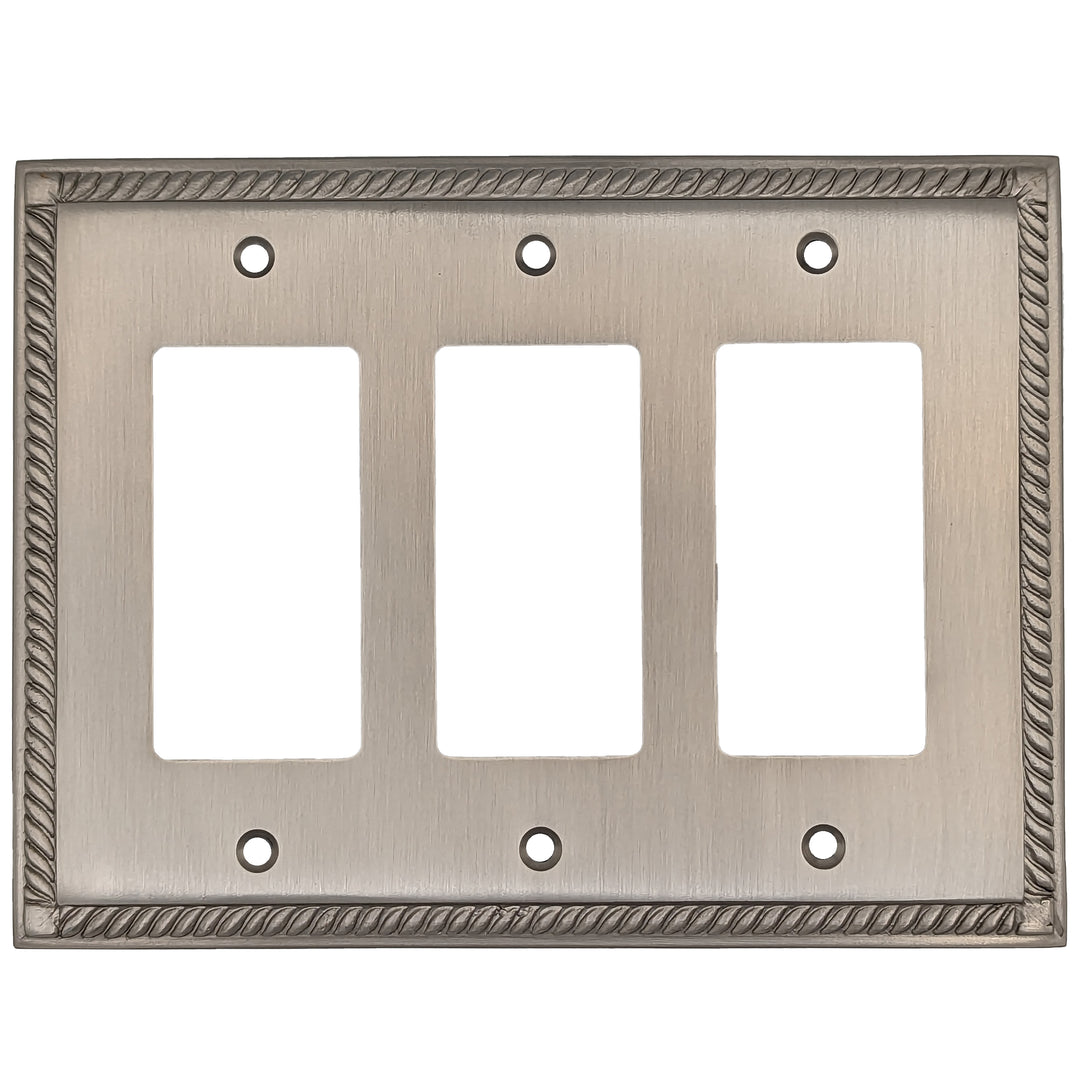 COPPER MOUNTAIN HARDWARE English Georgian Roped Wall Plate (Satin Nickel)