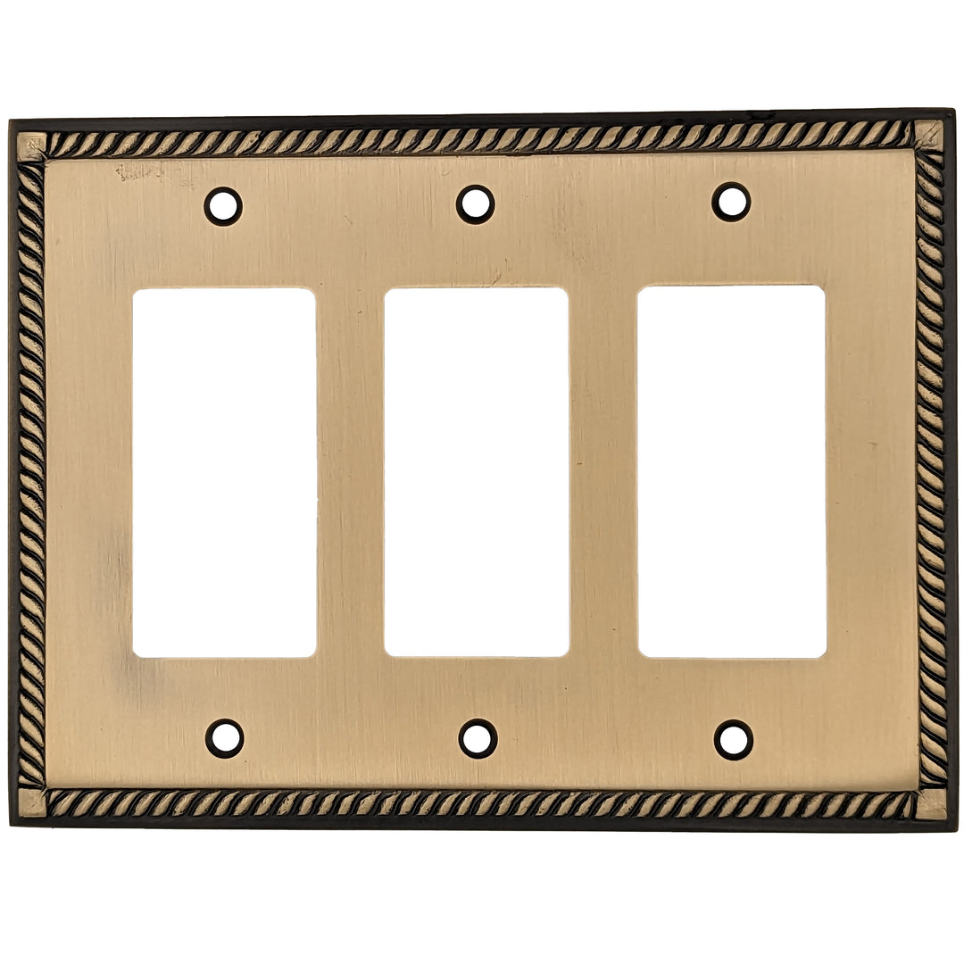 COPPER MOUNTAIN HARDWARE English Georgian Roped Wall Plate (Antique Brass)