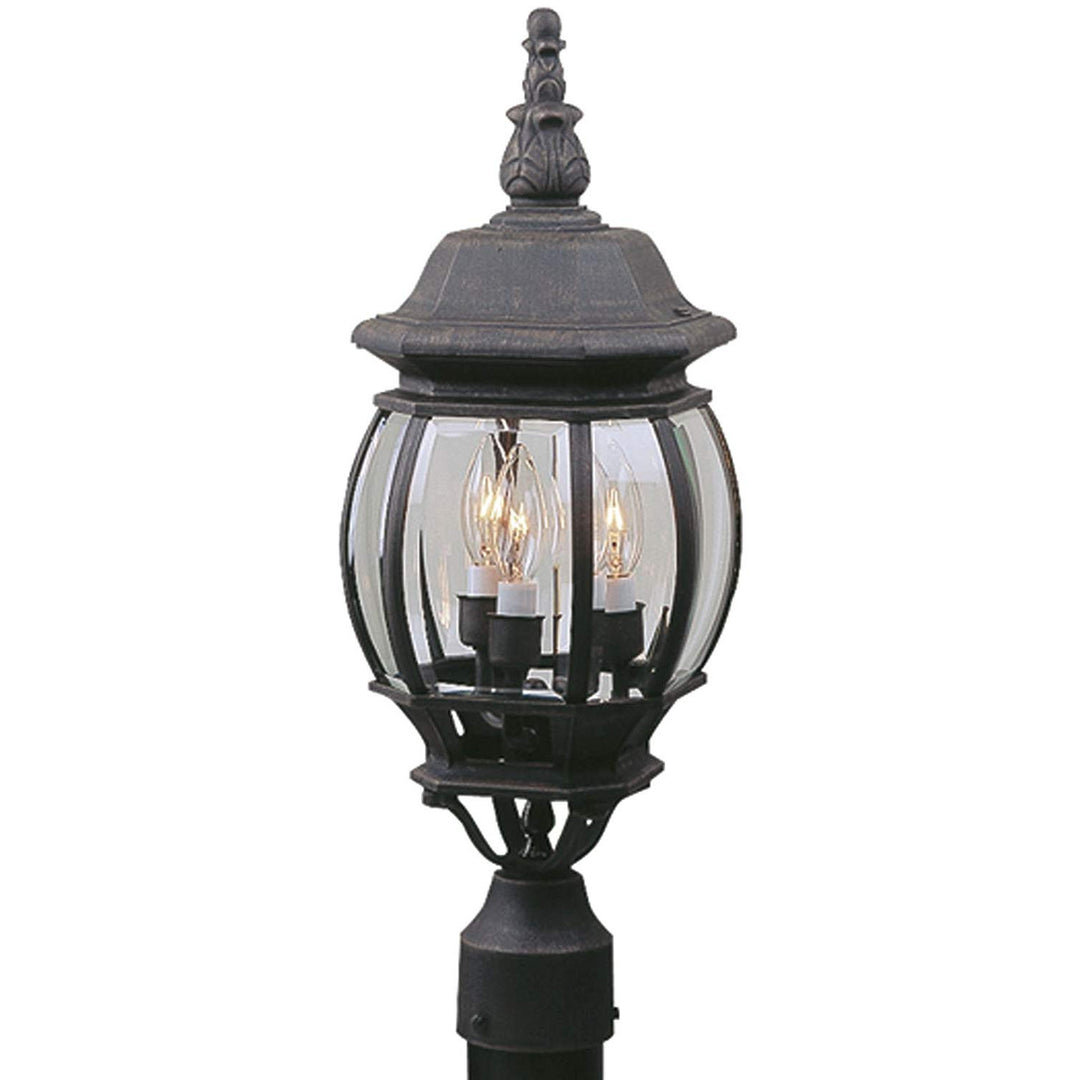 CRAFTMADE French Style 3 Light Outdoor Post Mount in Textured Black