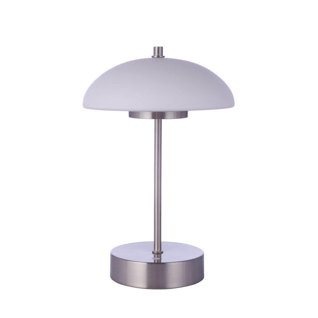 CRAFTMADE Indoor/Outdoor Rechargeable Dimmable LED Portable Lamp in Brushed Polished Nickel