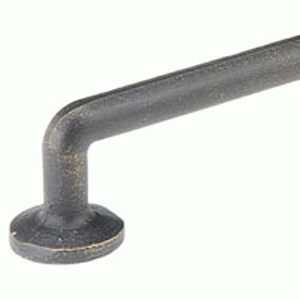 EMTEK 4 1/2 Inch (3 1/2 Inch c-c) Sandcast Bronze Rod Pull (Medium Bronze Finish)