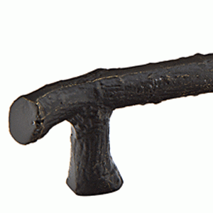 EMTEK 4 1/2 Inch (3 1/2 Inch c-c) Sandcast Bronze Twig Pull (Medium Bronze Finish)