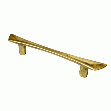 COPPER MOUNTAIN HARDWARE 4 1/2 Inch (3 Inch c-c) Pyramid Curve Handle (Antique Brass Finish)