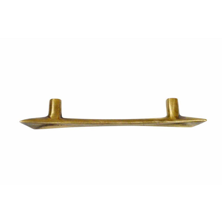 COPPER MOUNTAIN HARDWARE 4 1/2 Inch (3 Inch c-c) Pyramid Curve Handle (Antique Brass Finish)