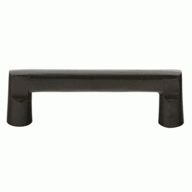 EMTEK 4 1/2 Inch (4 Inch c-c) Sandcast Bronze Rail Pull (Matte Black Finish)