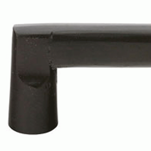 EMTEK 4 1/2 Inch (4 Inch c-c) Sandcast Bronze Rail Pull (Matte Black Finish)