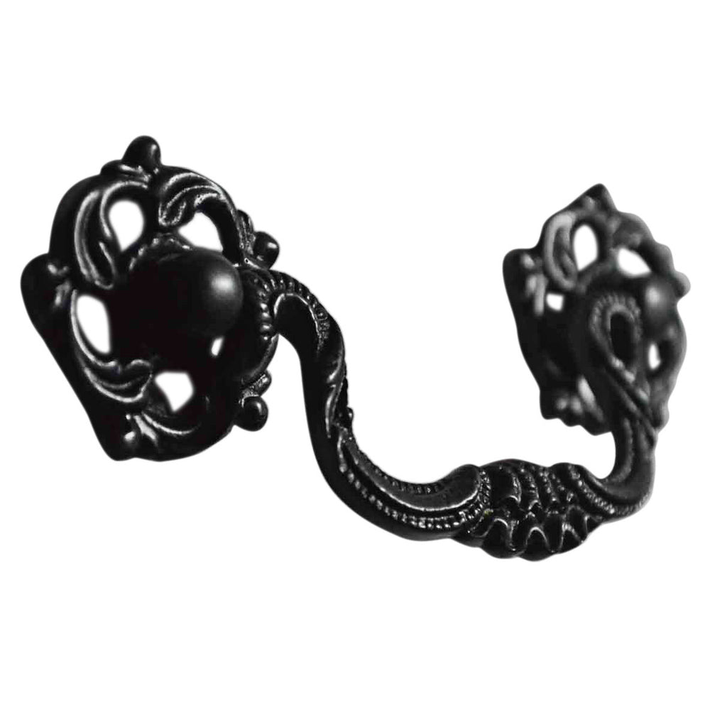 COPPER MOUNTAIN HARDWARE 4 1/2 Inch Beaded Victorian Bail Pull with Leaf Mount (Oil Rubbed Bronze)