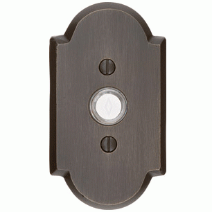 EMTEK 4 1/2 Inch Sandcast Bronze Doorbell Button with Arched Rosette