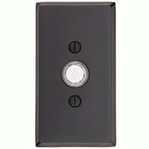 EMTEK Emtek 2423-MB Sandcast Bronze Doorbell with #3 Rosette in Medium Bronze - Hardware Door Hardware