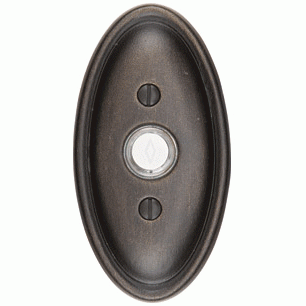 EMTEK 4 1/2 Inch Solid Brass Lost Wax Doorbell Button with Oval Rosette