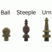 DELTANA 4 1/2 Inch X 4 1/2 Inch Solid Brass Hinge Interchangeable Finials (Square Corner, Rust Finish)