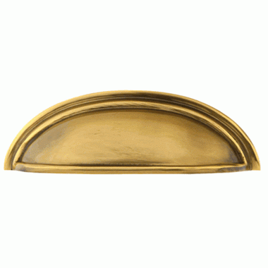 EMTEK 4 1/4 Inch (3 Inch c-c) Solid Brass Cup Pull (Antique Brass Finish)