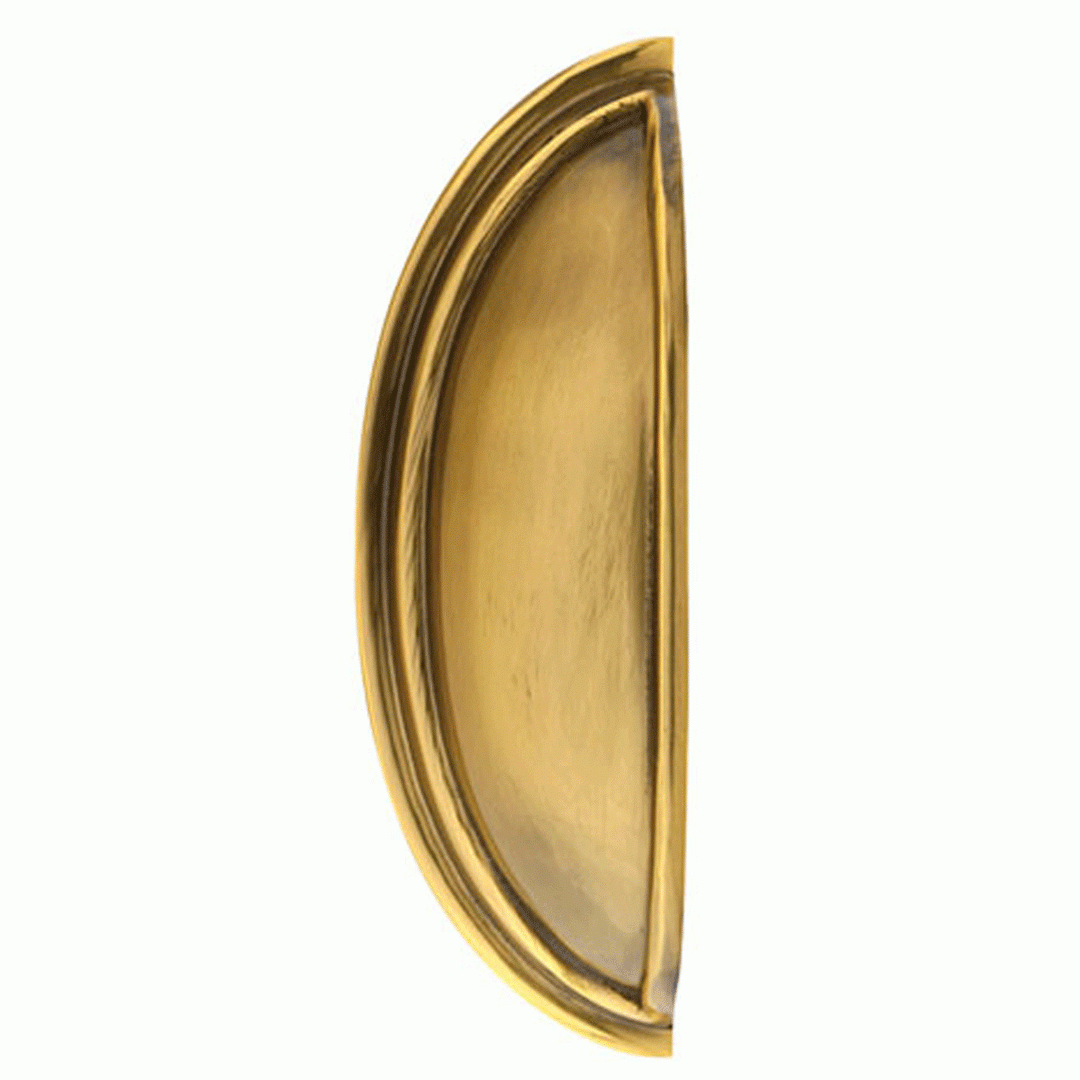 EMTEK 4 1/4 Inch (3 Inch c-c) Solid Brass Cup Pull (Antique Brass Finish)