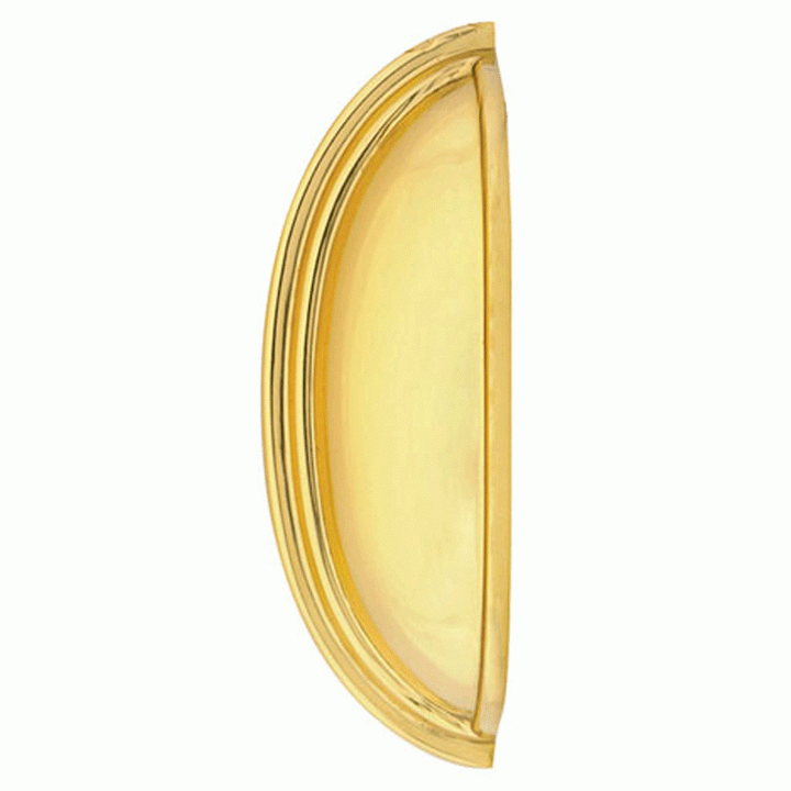 EMTEK 4 1/4 Inch (3 Inch c-c) Solid Brass Cup Pull (Polished Brass Finish)