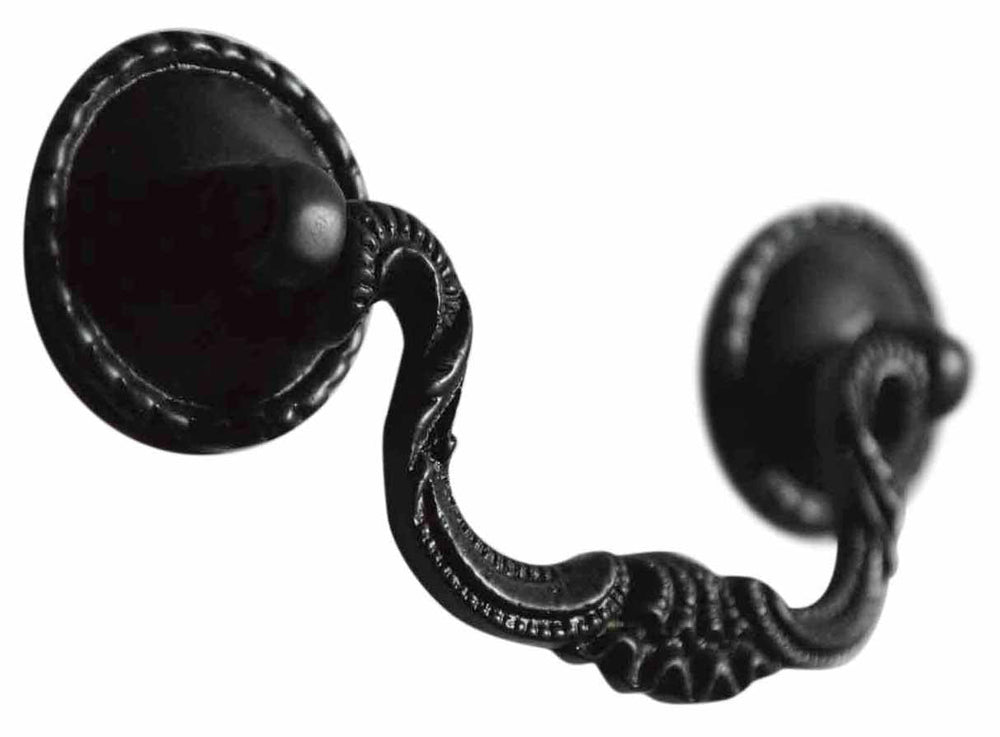 ##Antique Hardware## 4 1/4 Inch Beaded Victorian Bail Pull with Beaded Mounts (Oil Rubbed Bronze Finish)