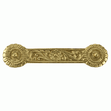 COPPER MOUNTAIN HARDWARE 4 1/4 Inch Overall (3 3/8 Inch c-c) Solid Brass Unique Circle Pull Handle (Polished Brass Finish)