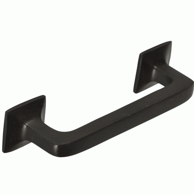 4 1/4 Inch Overall (3.25 Inch c-c) Solid Brass Square Traditional Pull (Oil Rubbed Bronze Finish) COPPER MOUNTAIN HARDWARE