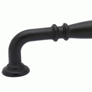 EMTEK 4 1/8 Inch (3 1/2 Inch c-c) Tuscany Bronze Ribbed Pull (Matte Black Finish)