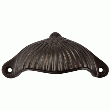 COPPER MOUNTAIN HARDWARE 4 1/8 Inch Solid Brass Art Deco Fan Cup Pull (Oil Rubbed Bronze Finish)