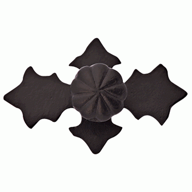 COPPER MOUNTAIN HARDWARE 4 1/8 Inch Wide Solid Iron Cross Pattern Knob (Matte Black Finish)