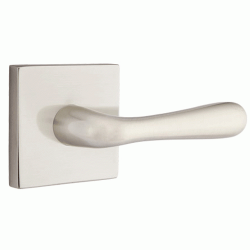 EMTEK Solid Brass Basel Lever With Square Rosette (Several Finish Options)