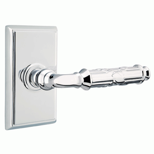 EMTEK Emtek Solid Brass Ribbon & Reed Lever With Rectangular Rosette