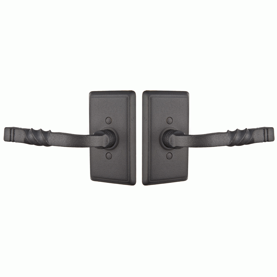 EMTEK Wrought Steel San Carlos Lever With Rectangular Rosette