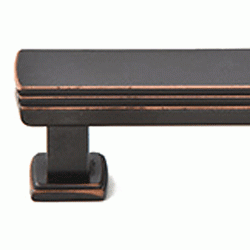 EMTEK Emtek 4 3/8 Inch (3 1/2 Inch c-c) Solid Brass Art Deco Pull (Oil Rubbed Bronze Finish)