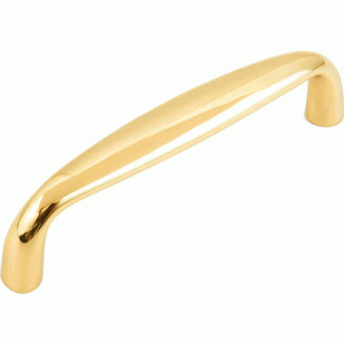 SCHAUB 4 3/8 Inch (4 Inch c-c) Traditional Designs Cabinet Pull (Polished Brass Finish)