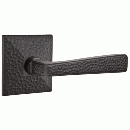 EMTEK Emtek Craftsman Mission Style Hammered Lever With Hammered Rosette